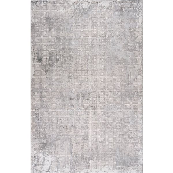 Tapis décoratif d'intérieur Atlas de Rug Branch 6 x 9 pi beige gris de style scandinave bohème