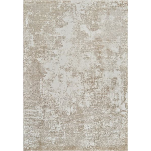 Tapis décoratif d'intérieur Nomad de Rug Branch 5 x 7 pi crème beige abstrait de style côtier