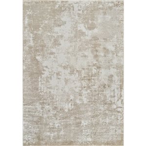 Tapis décoratif d'intérieur Nomad de Rug Branch 5 x 7 pi crème beige abstrait de style côtier