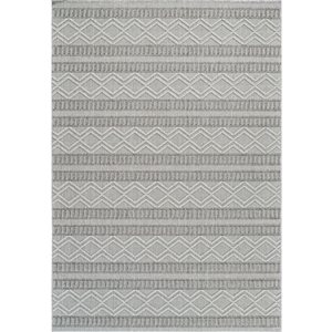 Rug Branch Hogar 5 x 7-ft Grey Beige Modern Abstract Tribal Pattern Indoor/Outdoor Area Rug