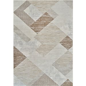 Tapis décoratif d'intérieur Nomad de Rug Branch 8 x 10 pi brun beige contemporain à motif géométrique abstrait