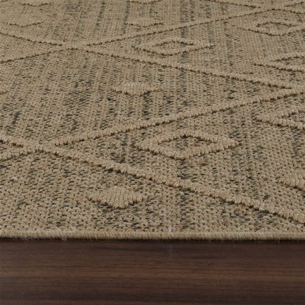 Rug Branch Hogar 5 x 7-ft Brown Beige Modern Diamond Pattern Indoor/Outdoor Area Rug