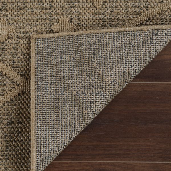 Rug Branch Hogar 5 x 7-ft Brown Beige Modern Diamond Pattern Indoor/Outdoor Area Rug