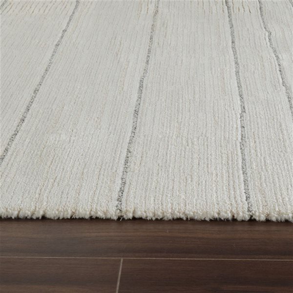 Rug Branch Casa 2 x 8-ft Beige Cream Modern Striped Pattern Indoor Runner Rug