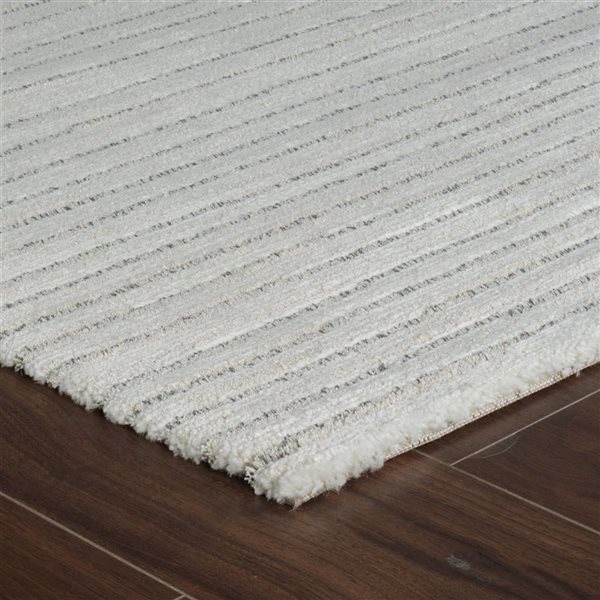 Rug Branch Casa 2 x 8-ft Beige Cream Modern Striped Pattern Indoor Runner Rug