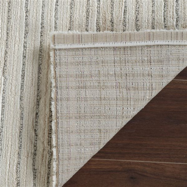 Rug Branch Casa 2 x 8-ft Beige Cream Modern Striped Pattern Indoor Runner Rug