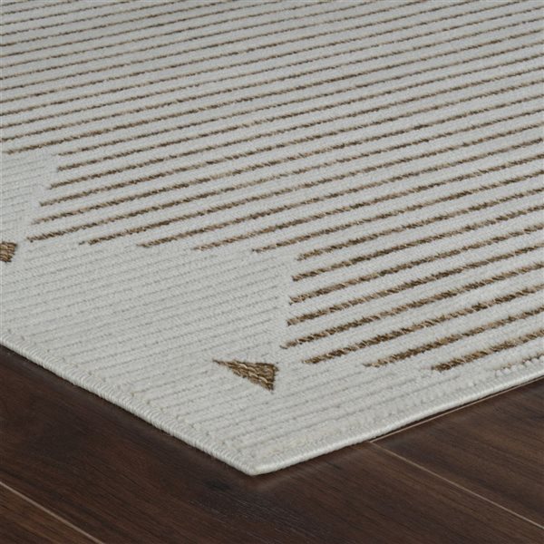 Rug Branch Maise 8 x 10-ft Beige Brown Modern Boho-Style Striped Pattern Indoor/Outdoor Area Rug