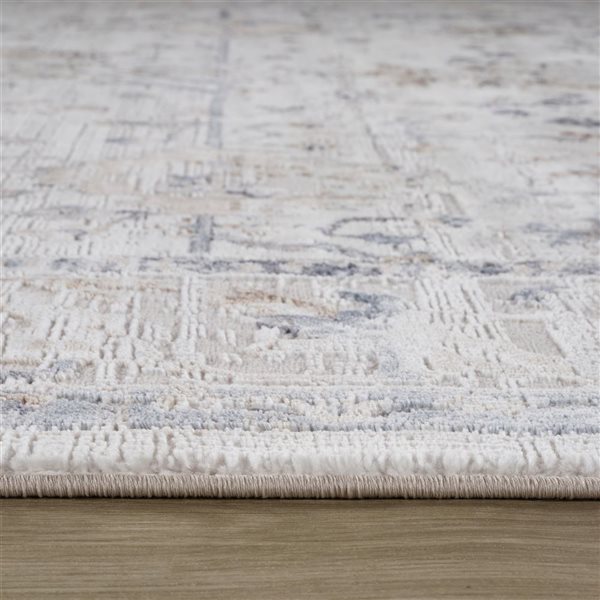 Tapis décoratif d'intérieur Atlas de Rug Branch 8 x 10 pi ivoire beige de style scandinave abstrait