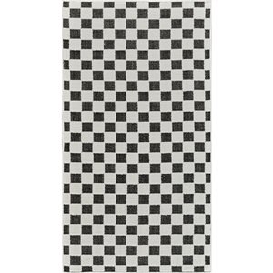 Tapis d'entrée int./ext. Maise de Rug Branch 3 x 5 pi blanc noir moderne motif carreauté