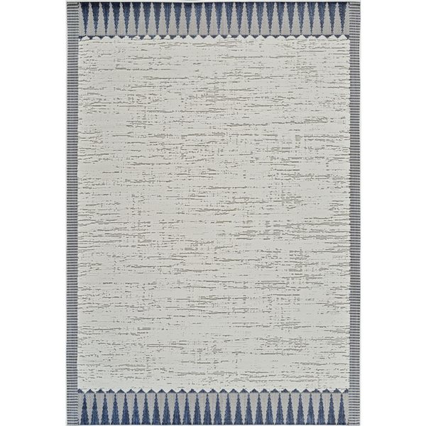 Front Facing Rug Rug Branch Maise 6 x 9-ft Cream Blue Vintage Abstract Indoor/Outdoor ...