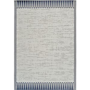 Rug Branch Maise 6 x 9-ft Cream Blue Vintage Abstract Indoor/Outdoor Area Rug