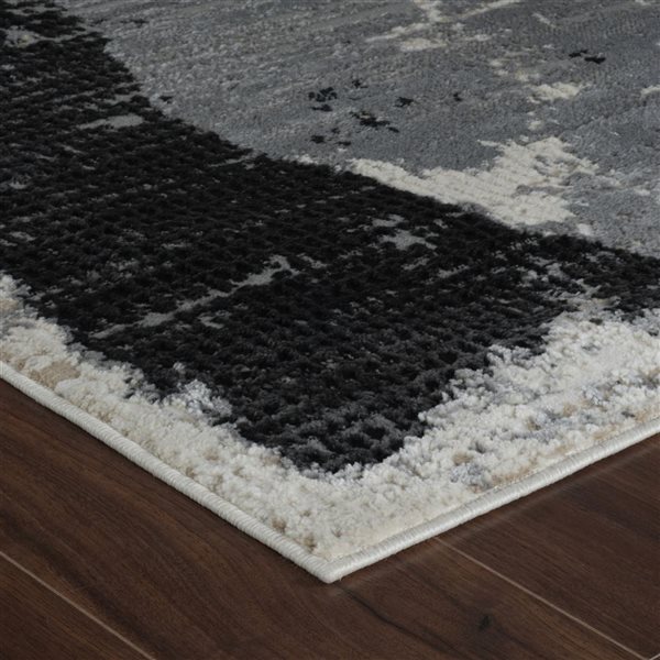 Rug Branch Nomad 6 x 9-ft Black Beige Modern Abstract Indoor Area Rug