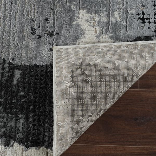 Rug Branch Nomad 6 x 9-ft Black Beige Modern Abstract Indoor Area Rug