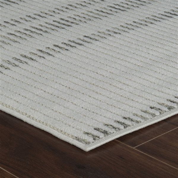 Tapis de couloir int./ext. Maise de Rug Branch 2 x 8 pi beige crème moderne style bohème abstrait