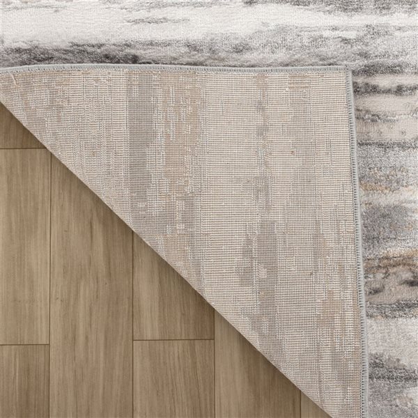 Rug Branch Atlas 6 x 9-ft Beige Grey Abstract Striped Pattern Indoor Area Rug