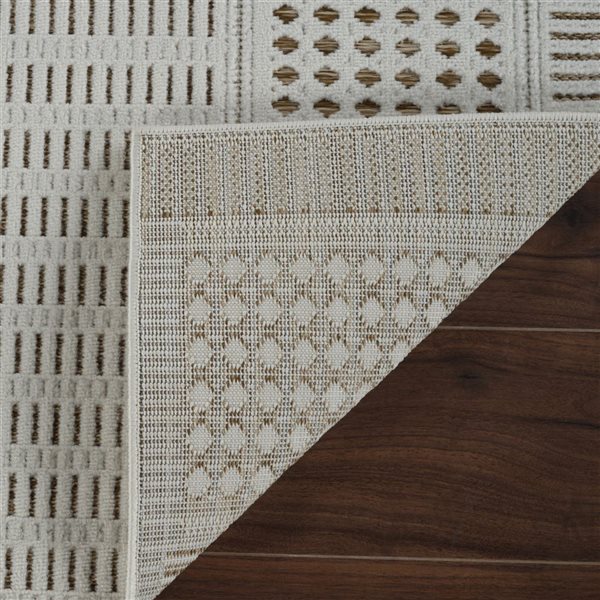 Rug Branch Maise 2 x 8-ft Beige Brown Modern Abstract Boho-Style Indoor/Outdoor Runner Rug