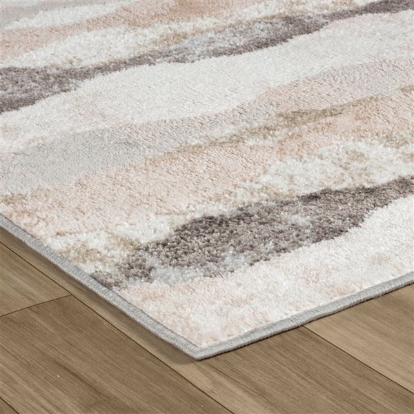 Tapis décoratif d'intérieur Cadence de Rug Branch 8 x 10 pi beige brun moderne abstrait