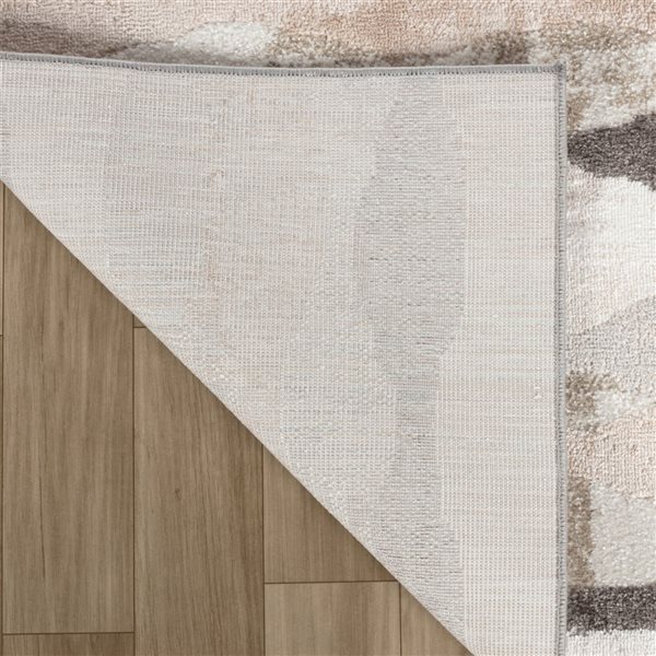 Tapis décoratif d'intérieur Cadence de Rug Branch 8 x 10 pi beige brun moderne abstrait