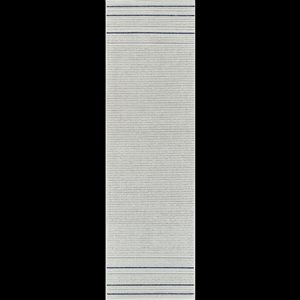 Rug Branch Maise 2 x 8-ft Cream Blue Modern Striped Pattern Indoor/Outdoor Runner Rug