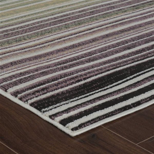 Rug Branch Nomad 5 x 7-ft Beige Blue Boho-Style Striped Pattern Indoor Area Rug