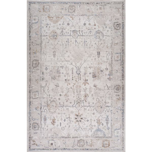 Tapis décoratif d'intérieur Atlas de Rug Branch 5 x 7 pi ivoire beige de style scandinave abstrait