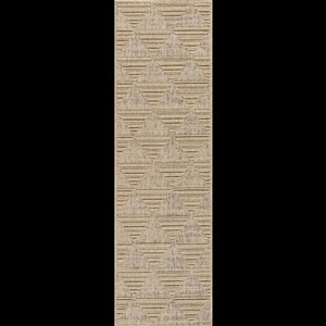 Tapis de couloir int./ext. Hogar de Rug Branch 2 x 8 pi beige brun moderne motif de triangles