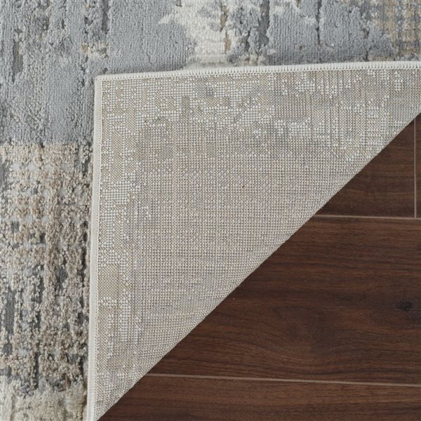 Tapis décoratif d'intérieur Nomad de Rug Branch 6 x 9 pi gris crème moderne à motif abstrait