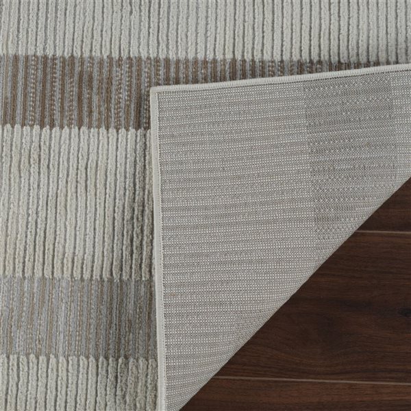 Rug Branch Nomad 8 x 10-ft Beige Brown Contemporary Abstract Striped Pattern Indoor Area Rug