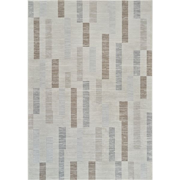 Rug Branch Nomad 8 x 10-ft Beige Brown Contemporary Abstract Striped Pattern Indoor Area Rug