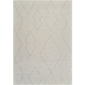 Tapis décoratif d'intérieur Casa de Rug Branch 6 x 9 pi crème beige moderne abstrait à motif tribal géométrique