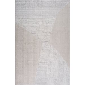 Tapis décoratif d'intérieur Cadence de Rug Branch 4 x 6 pi crème beige moderne à motif abstrait