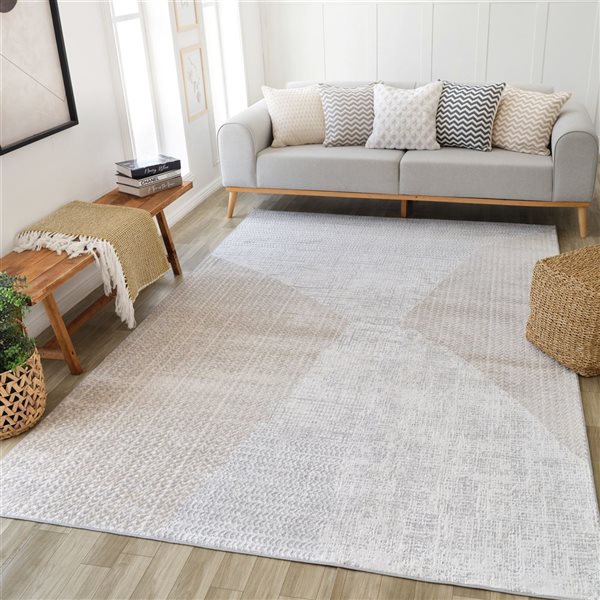 Rug Branch Cadence 4 x 6-ft Beige Cream Modern Abstract Indoor Area Rug