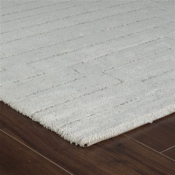 Rug Branch Casa 2 x 8-ft Beige Cream Modern Abstract Striped Pattern Indoor Runner Rug