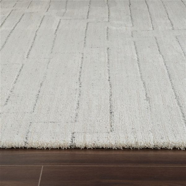 Rug Branch Casa 2 x 8-ft Beige Cream Modern Abstract Striped Pattern Indoor Runner Rug