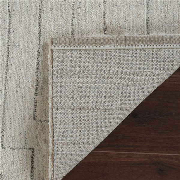 Rug Branch Casa 2 x 8-ft Beige Cream Modern Abstract Striped Pattern Indoor Runner Rug