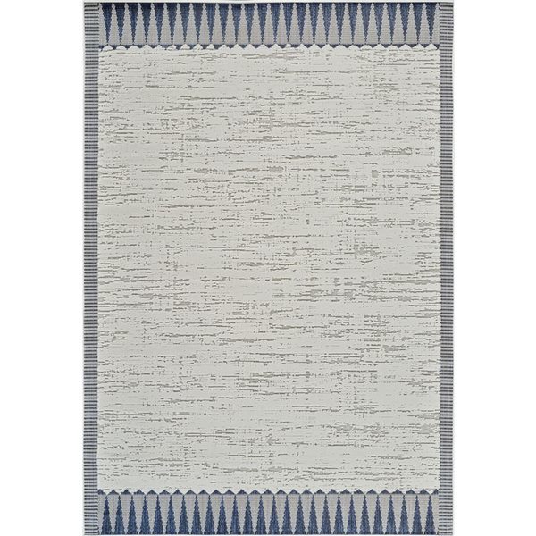 Rug Branch Maise 8 x 10-ft Cream Blue Vintage Abstract Indoor/Outdoor Area Rug