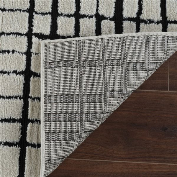 Rug Branch Domus 8 x 10-ft Cream Black Modern Checked Pattern Indoor Area Rug