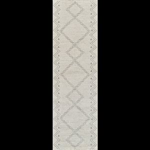 Tapis de couloir d'intérieur Casa de Rug Branch 2 x 8 pi beige crème moderne abstrait à motif tribal