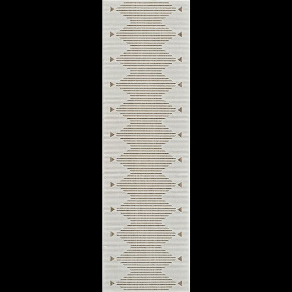 Rug Branch Maise 2 x 8-ft Beige Brown Modern Boho-Style Striped Pattern Indoor/Outdoor Runner Rug