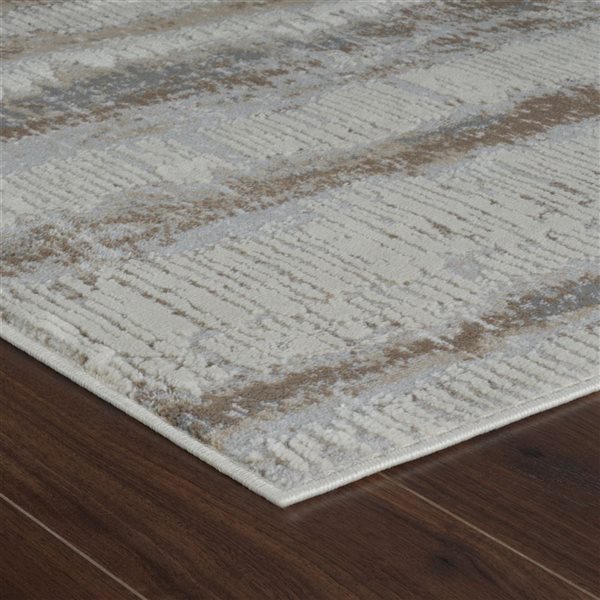 Rug Branch Nomad 8 x 10-ft Beige Brown Modern Abstract Striped Pattern Indoor Area Rug