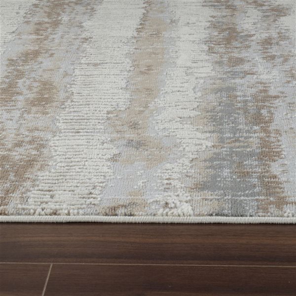 Rug Branch Nomad 8 x 10-ft Beige Brown Modern Abstract Striped Pattern Indoor Area Rug