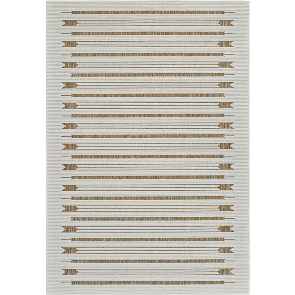 Tapis décoratif int./ext. Maise de Rug Branch 6 x 9 pi brun beige moderne abstrait