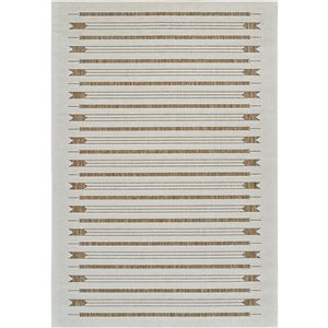 Tapis décoratif int./ext. Maise de Rug Branch 6 x 9 pi brun beige moderne abstrait