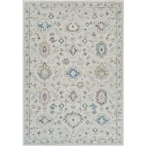 Tapis décoratif d'intérieur Nomad de Rug Branch 5 x 7 pi crème beige classique de style oriental