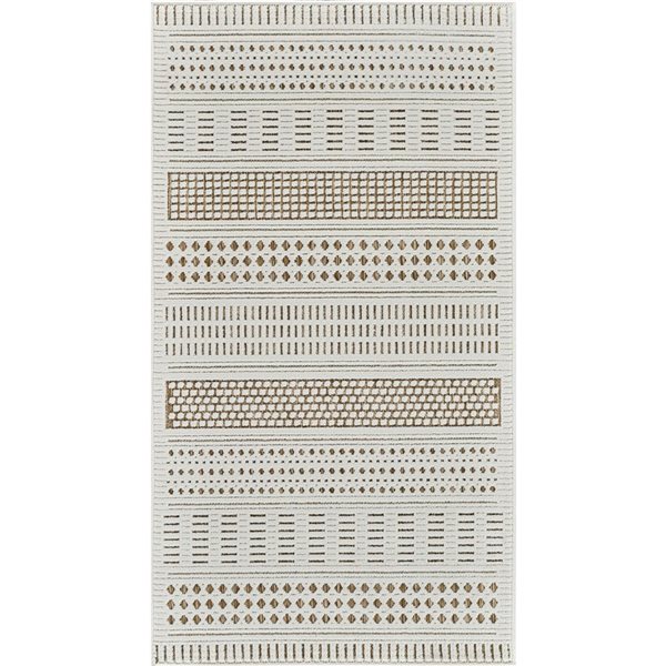 Tapis d'entrée int./ext. Maise de Rug Branch 3 x 5 pi brun beige moderne style bohème abstrait