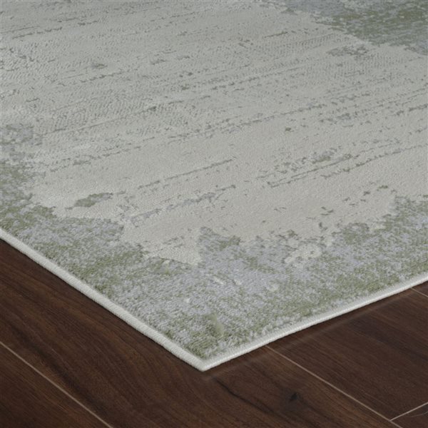 Tapis décoratif d'intérieur Nomad de Rug Branch 6 x 9 pi beige vert moderne à motif abstrait