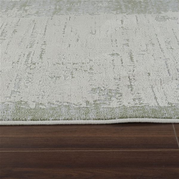 Tapis décoratif d'intérieur Nomad de Rug Branch 6 x 9 pi beige vert moderne à motif abstrait