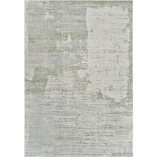 Tapis décoratif d'intérieur Nomad de Rug Branch 6 x 9 pi beige vert moderne à motif abstrait