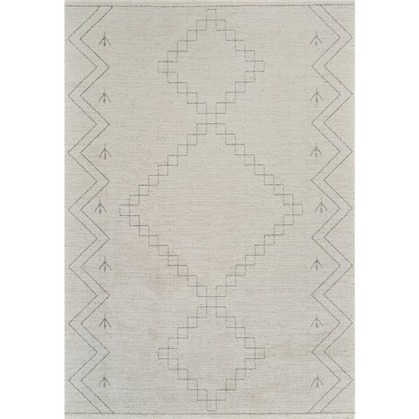 Tapis décoratif d'intérieur Casa de Rug Branch 5 x 7 pi crème beige moderne abstrait à motif tribal