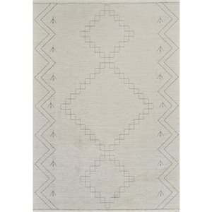 Tapis décoratif d'intérieur Casa de Rug Branch 5 x 7 pi crème beige moderne abstrait à motif tribal